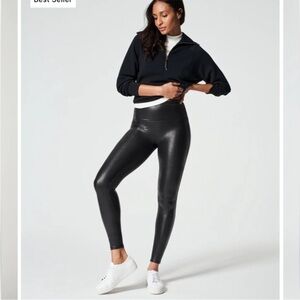 SPANX Faux Leather Leggings Small S/P (2-4) Black Pants